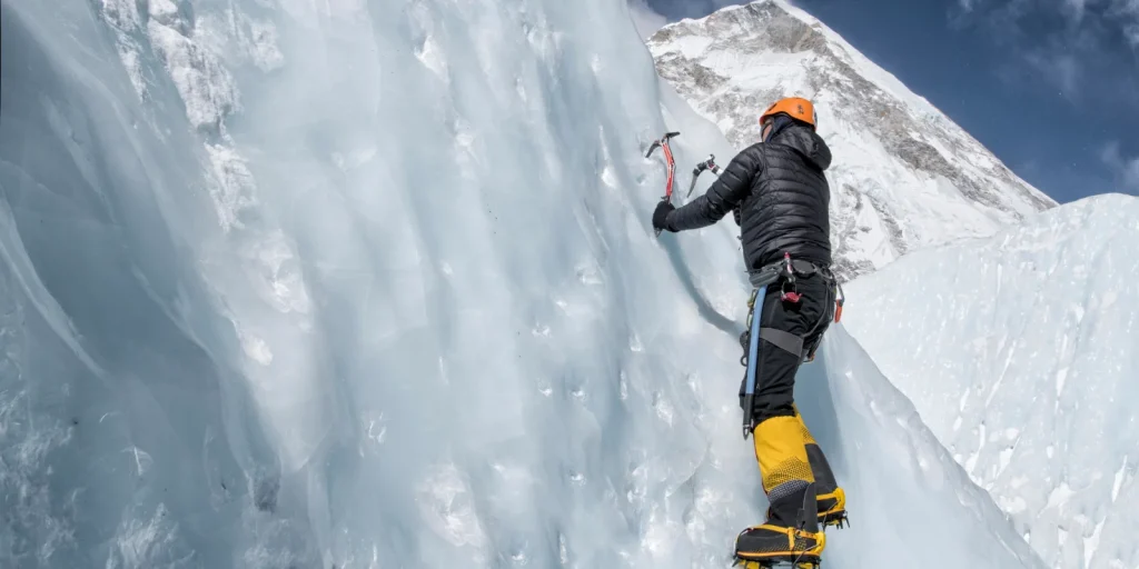 Himlung Himal - Climber Almost at the Top