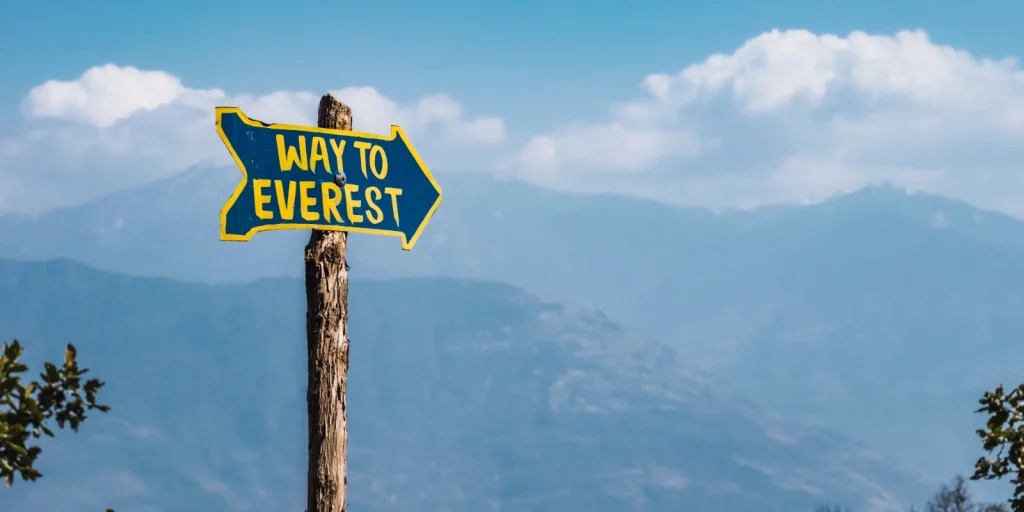 Way to Everest signpost